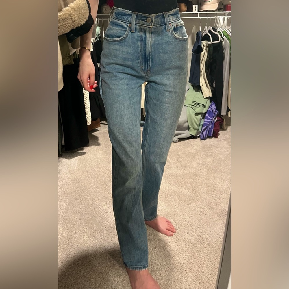 Abercrombie & Fitch Curve Love ultra high rise ankle straight jeans!